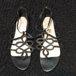 Strappy Black Sandals Size 9 1/2